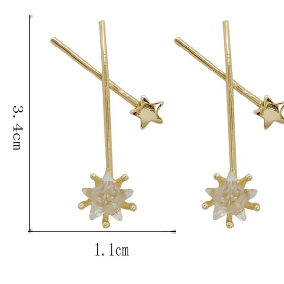 💙Sterling Silver Post Glass Cross Earrings - Picture 9 of 12